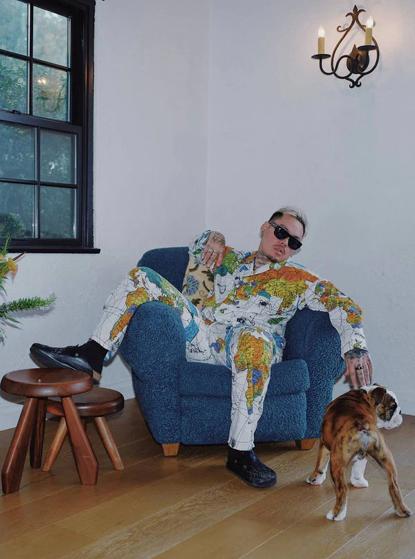 SM-S23-0000-082/DW_PAJAMA SH/WORLD MAP/W