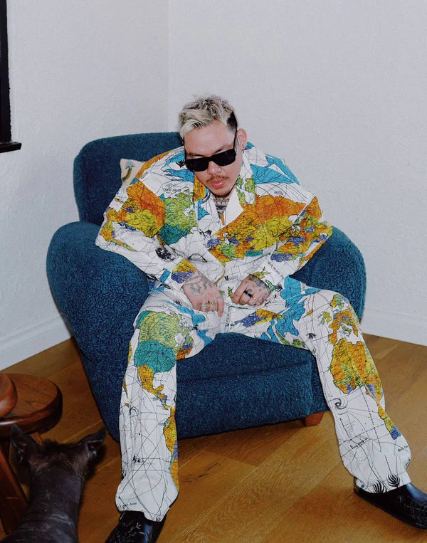 SM-S23-0000-082/DW_PAJAMA SH/WORLD MAP/W