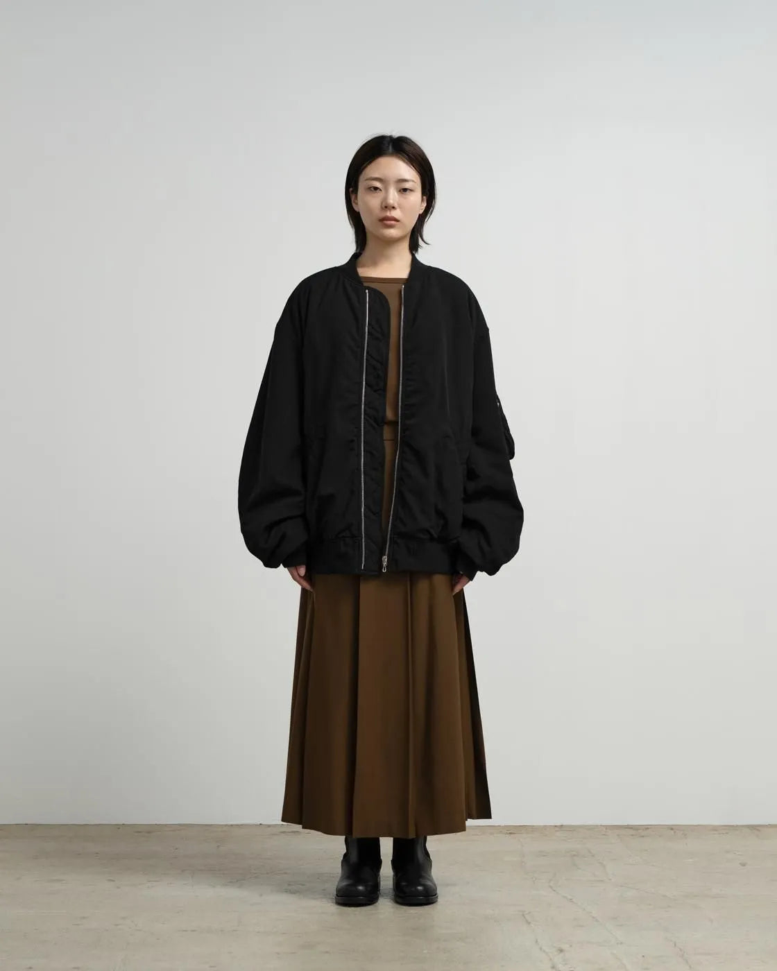 Fulled Wool Twill Flight Jacket [GU263-30411]