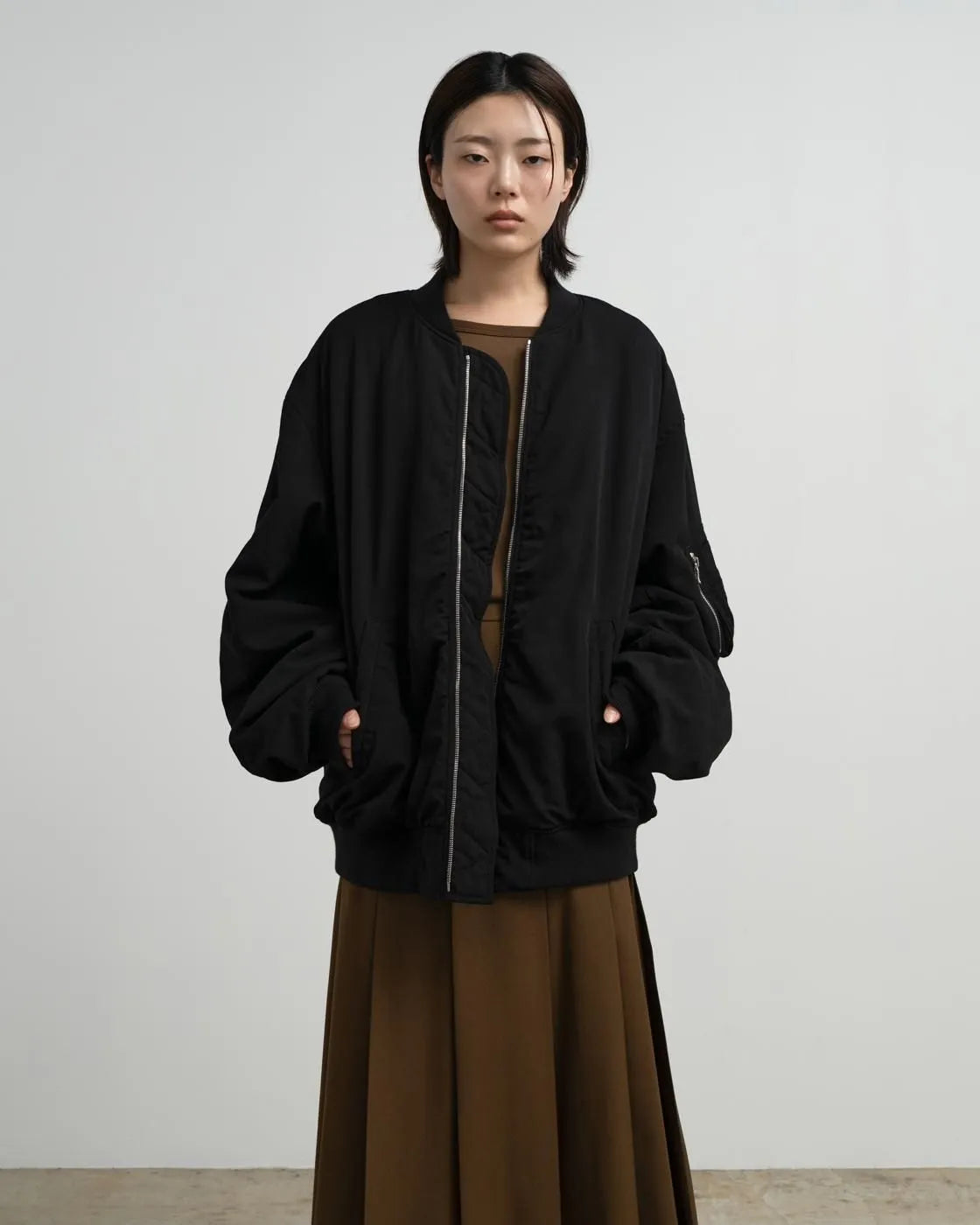 Fulled Wool Twill Flight Jacket [GU263-30411]
