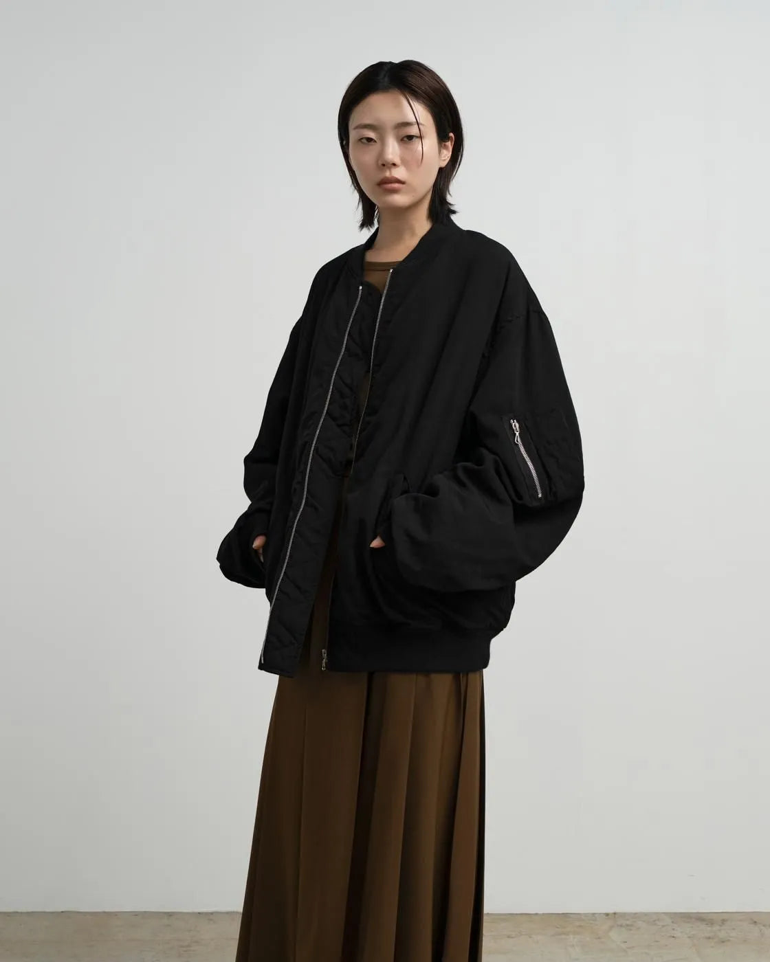 Fulled Wool Twill Flight Jacket [GU263-30411]
