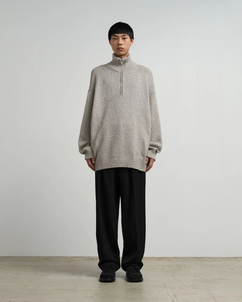 Cotton Wool Slub Oversized Half Zip Knit [GU263-80603]