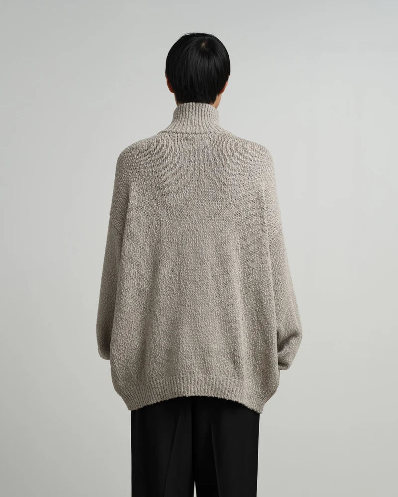 Cotton Wool Slub Oversized Half Zip Knit [GU263-80603]