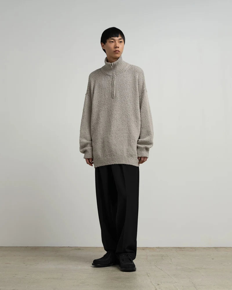 Cotton Wool Slub Oversized Half Zip Knit [GU263-80603]