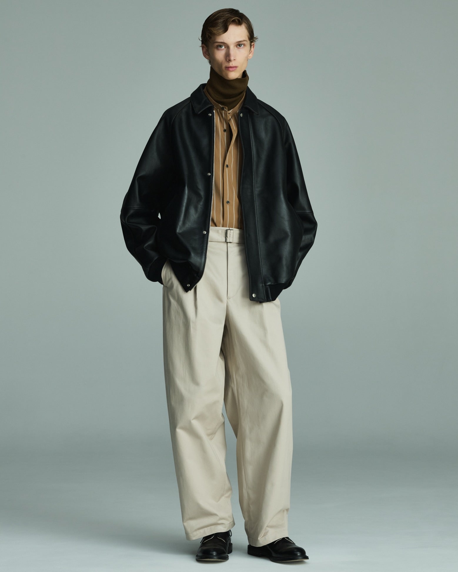 Cow Leather Raglan Blouson [GU263-30320]