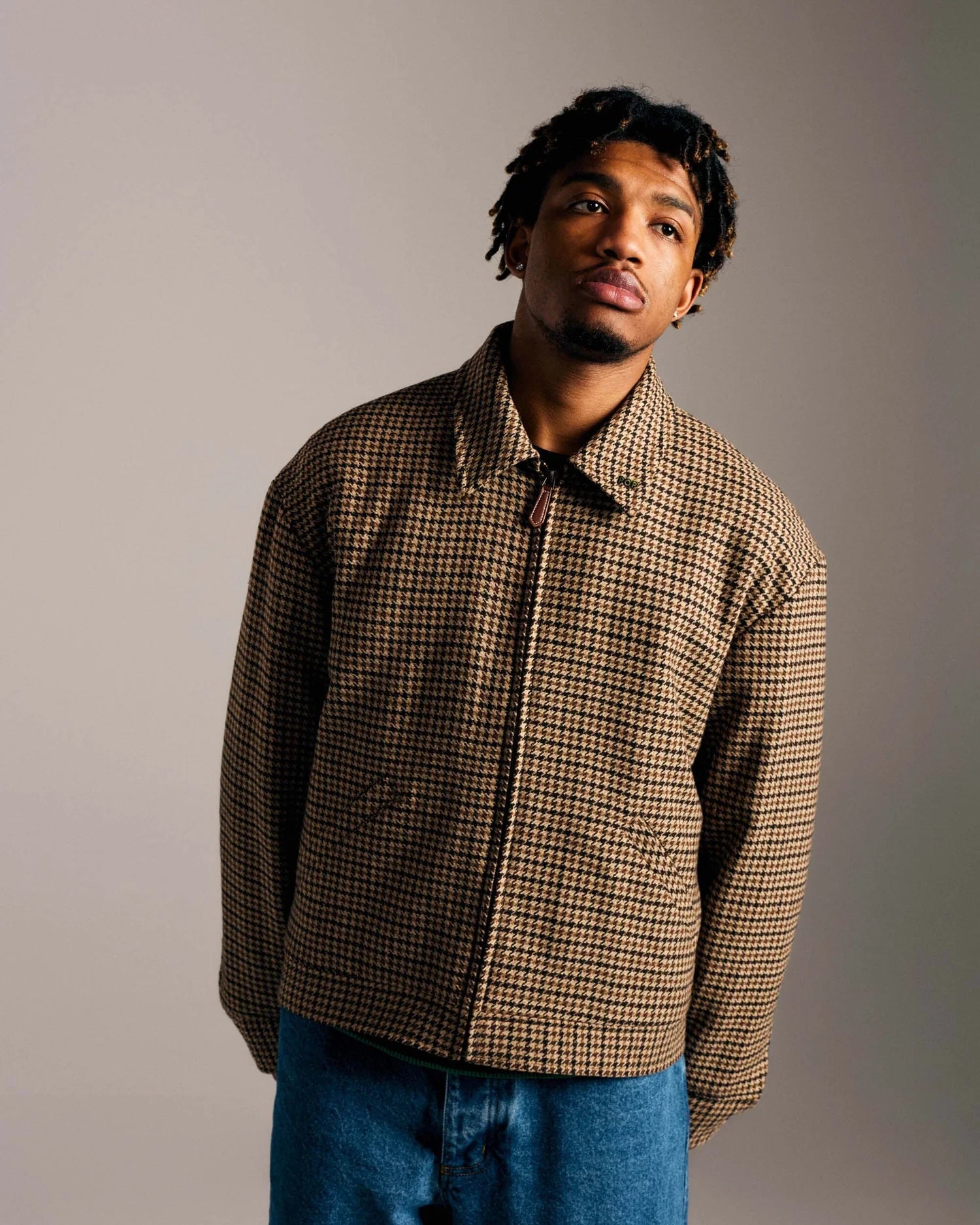 HARRINGTON JACKET IN HOUNDSTOUTH