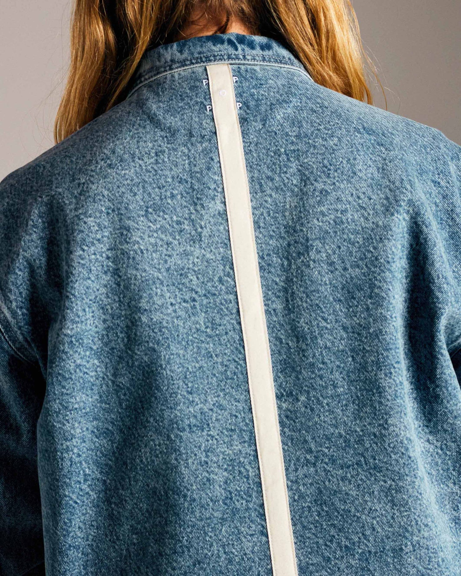 DENIM FULL ZIP JACKET IN STONEWASHED