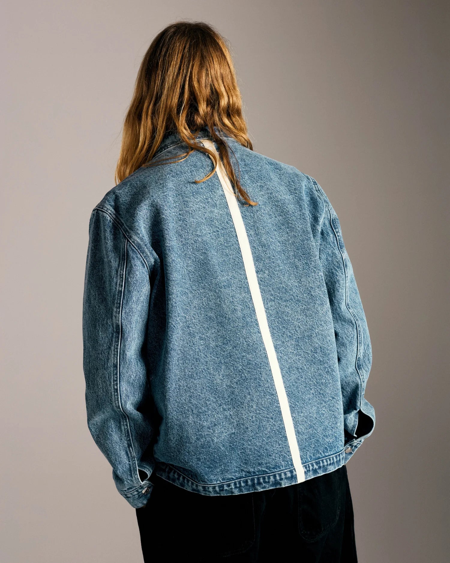 DENIM FULL ZIP JACKET IN STONEWASHED