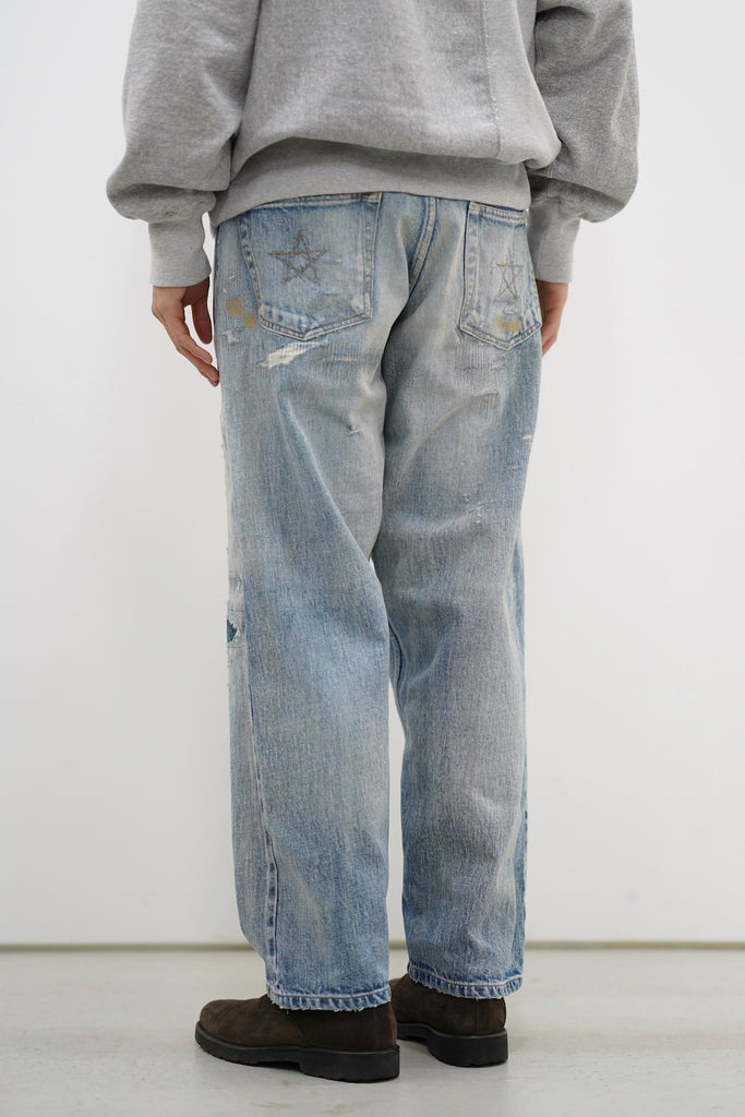 DAMAGED LOOSE DENIM PANTS