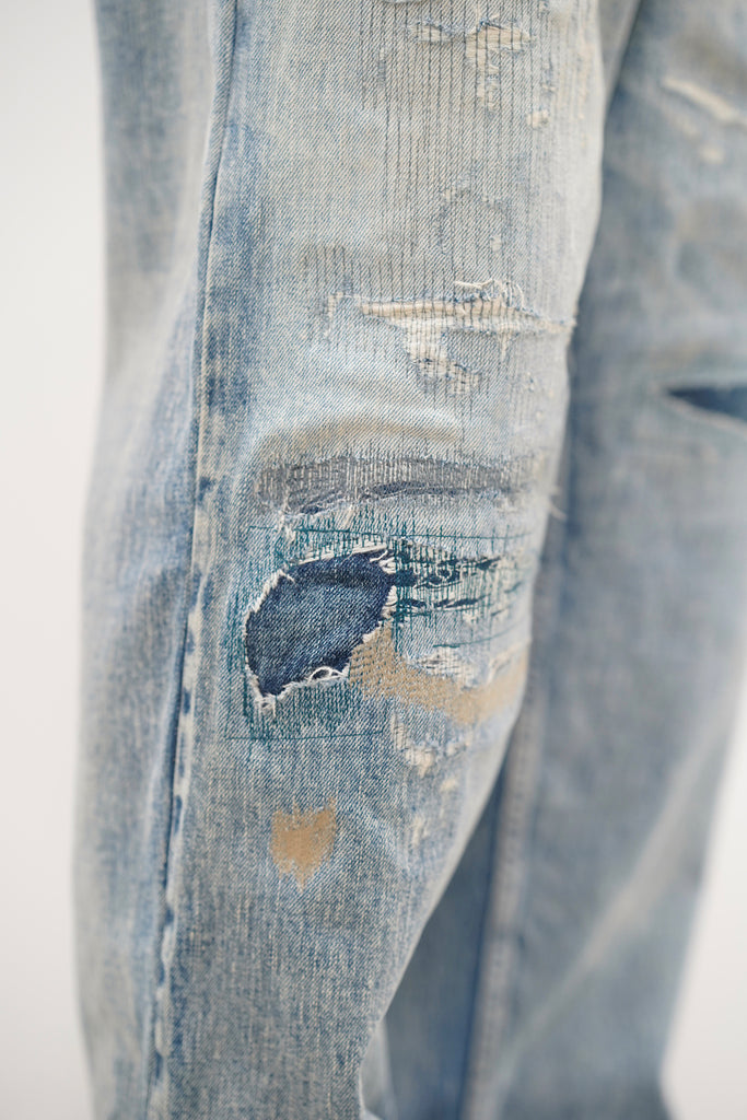 DAMAGED LOOSE DENIM PANTS