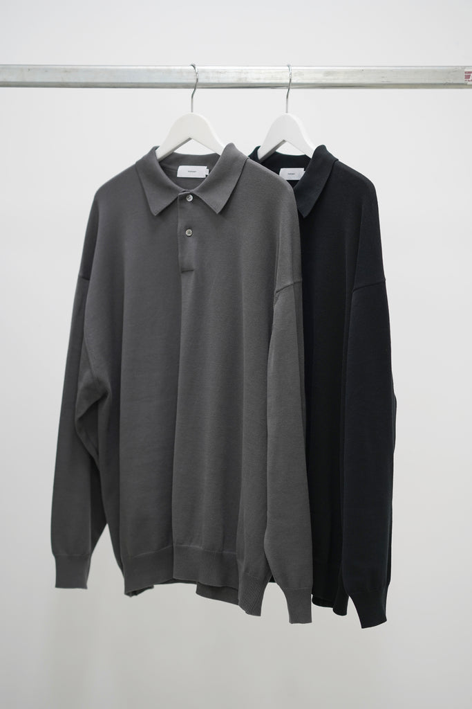 graphpaper Suvin Oversized L/S Polo 黒-