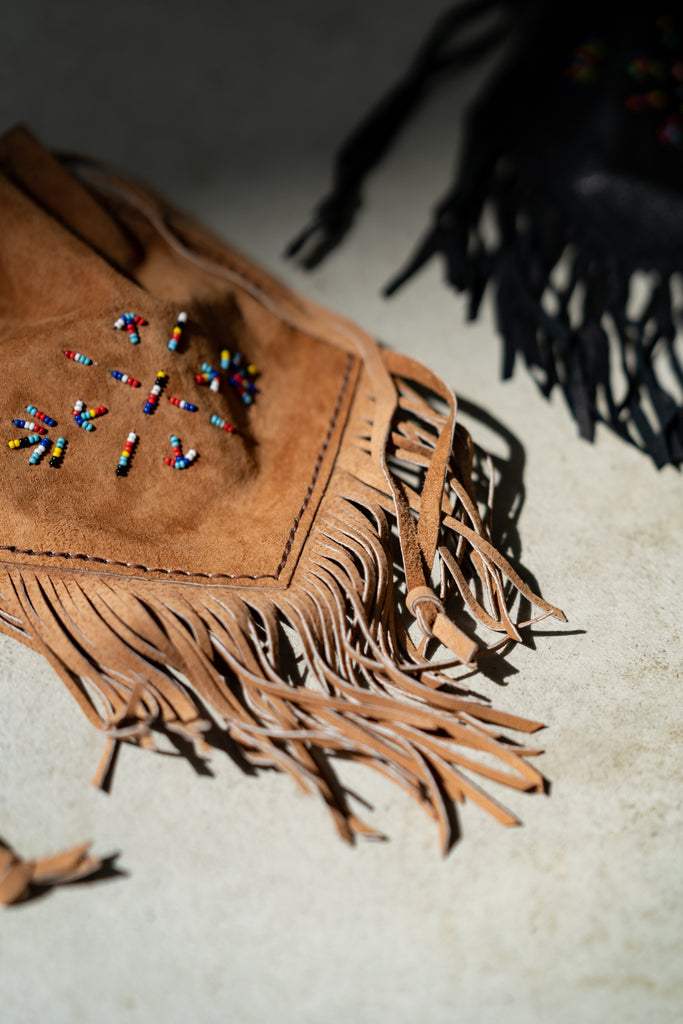 el mare / DEL SOL Guatemala beads leather pouch
