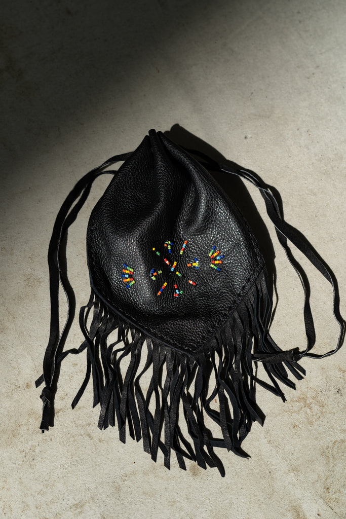 el mare / DELSOL Guatemala beads leather pouch